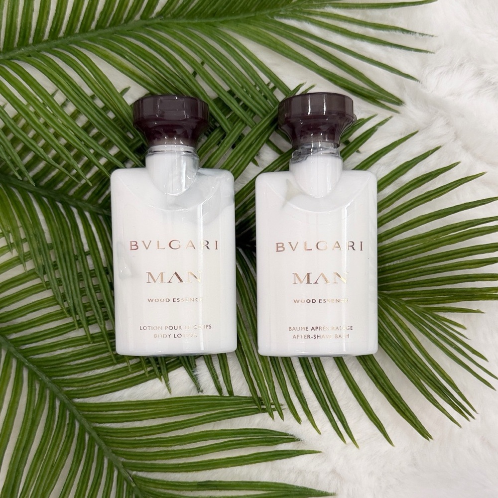 NEW BVLGARI Man Wood Essence Lotion and After Shave Balm Travel size